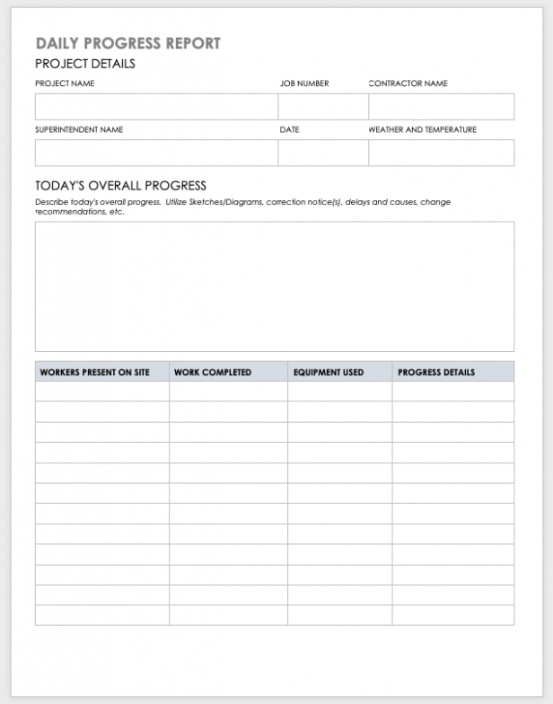 5 Printable Construction Project Completion Report Template Xls