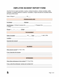 5 Printable Construction Site Incident Report Template Doc