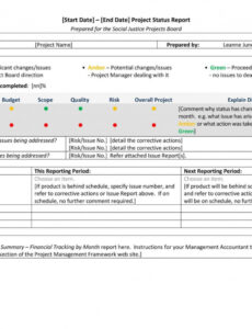 5 Printable Daily Project Status Report Template Docx