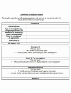 6 Editable Human Resources Investigation Report Template Pdf