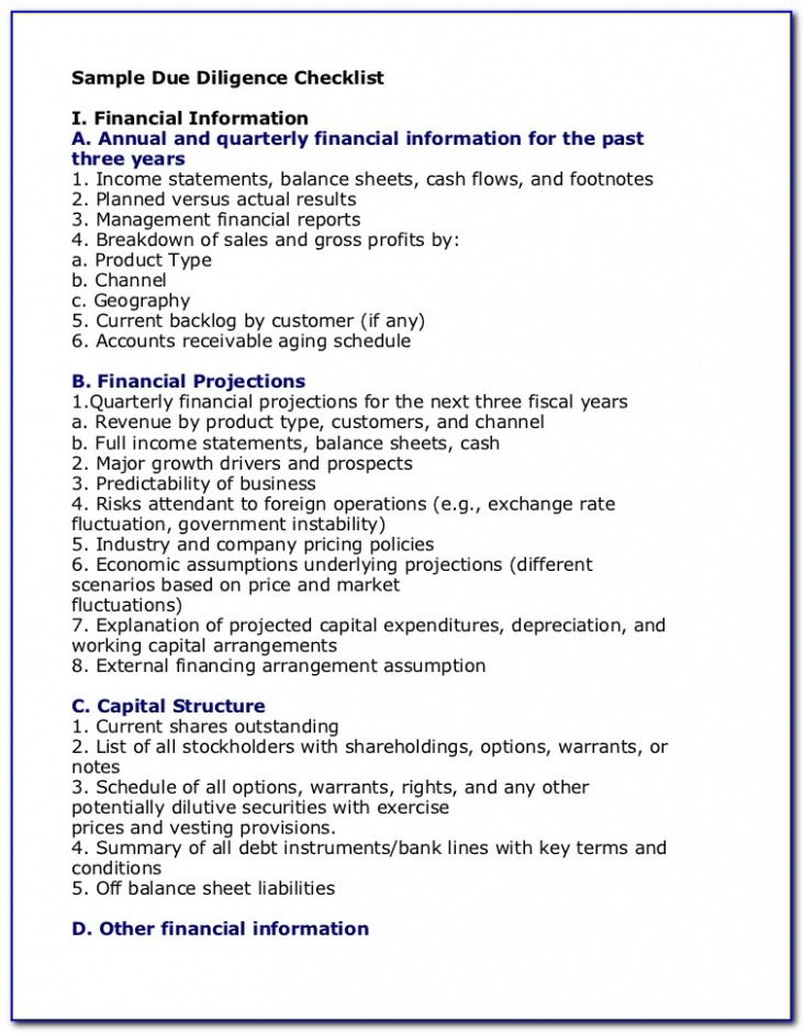 6  Financial Due Diligence Report Template