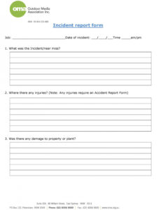 6 Printable Company Vehicle Incident Report Template Doc