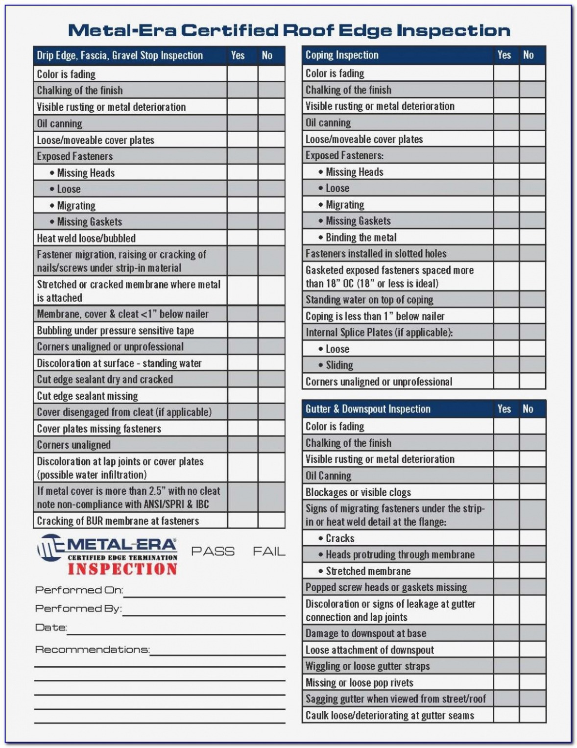 6 Printable Flat Roof Inspection Report Template Word