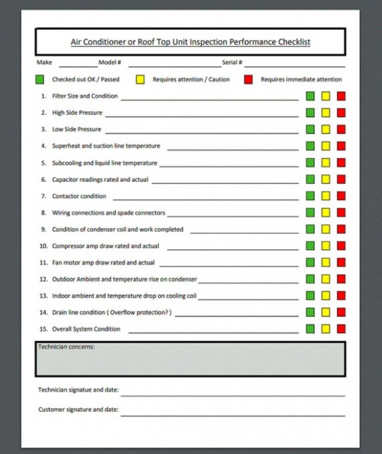 7} Editable Air Conditioning Service Report Template Sample