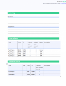 7} Printable Employee Daily Work Report Template