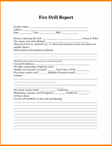 7} Printable Fire Department Training Report Template Sample