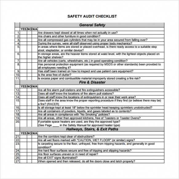 7} Printable Food Safety Audit Report Template Docx