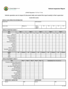 8  Daily Truck Inspection Report Template Excel
