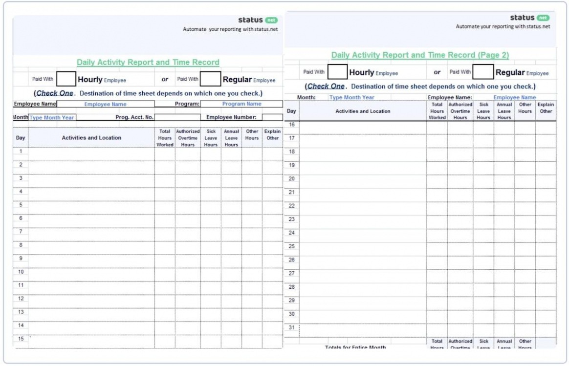 8 Editable Employee Daily Work Report Template Doc