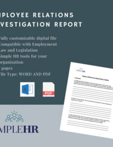 8 Editable Employee Relations Investigation Report Template Doc
