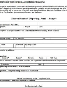 8  Manufacturing Non Conformance Report Template Word
