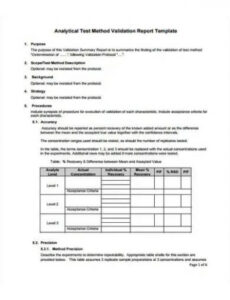 8 Printable Bioanalytical Method Validation Report Template Doc