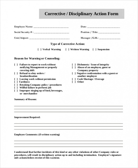 9 Editable Discipline Report Template For Students Word