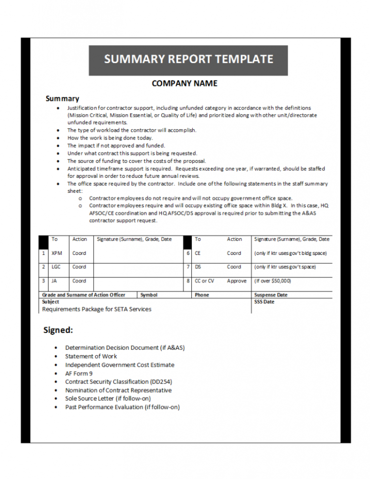 9  End Of Day Summary Report Template Word