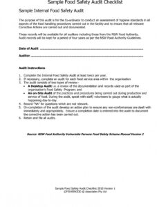 9  Food Safety Audit Report Template Excel