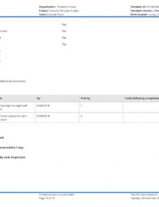 9  Food Safety Inspection Report Template Docx