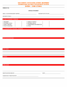 9 Printable Cyber Security Investigation Report Template Word