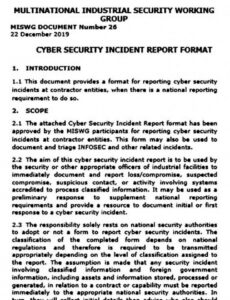 Best  Cyber Incident Response Report Template Docx
