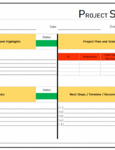 Best Editable A3 Project Status Report Template Example