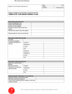 Best Editable Clinical Trial Monitoring Report Template