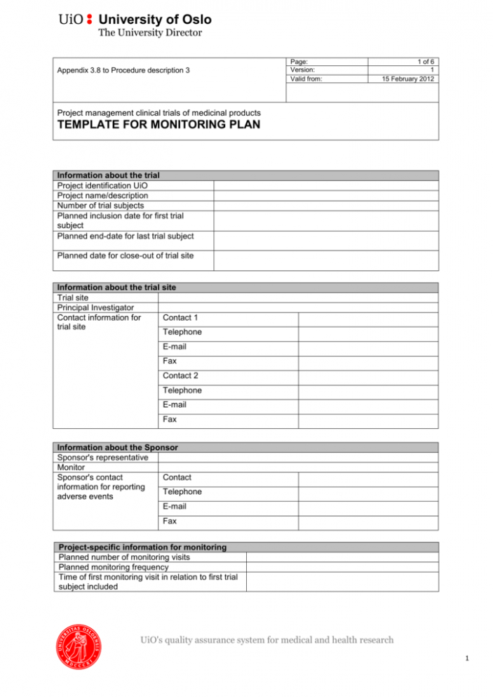 Best Editable Clinical Trial Monitoring Report Template