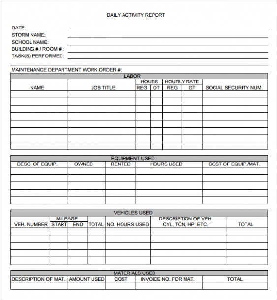 Best Employee Daily Activity Report Template PDF Tacitproject