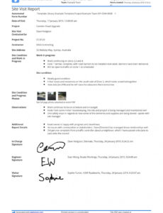 Best Printable Close Out Visit Report Template Excel