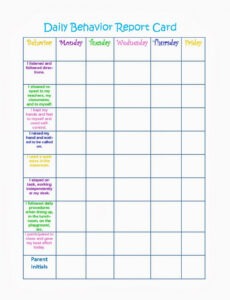 Best Printable Discipline Report Template For Students