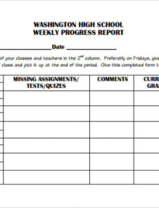 Best Printable Employee Weekly Progress Report Template Word