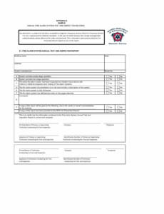 Best Printable Fire Sprinkler Inspection Report Template Word