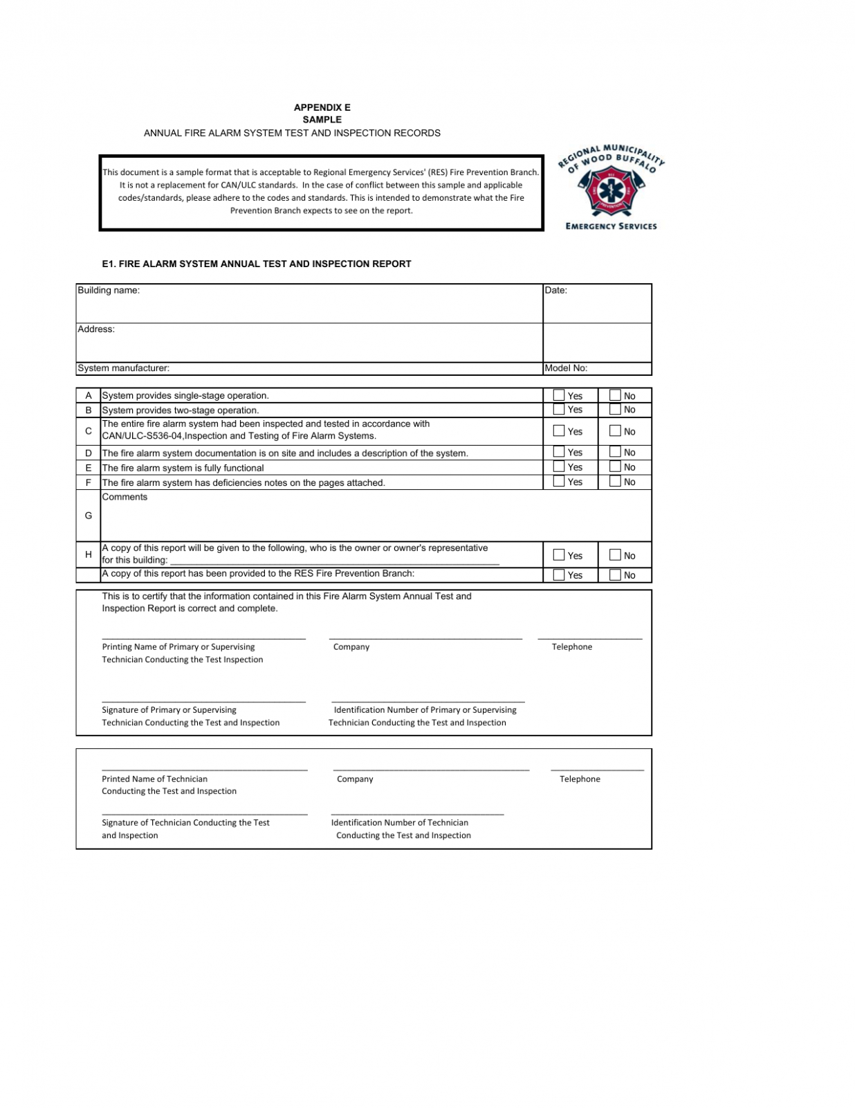 Best Printable Fire Sprinkler Inspection Report Template Word