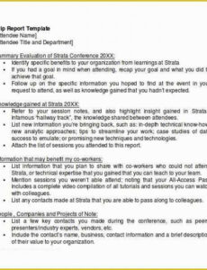 Business Trip Summary Report Template Docx