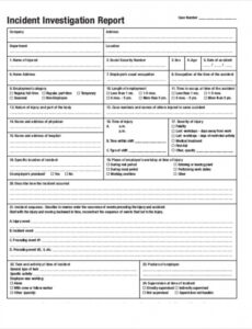 Editable Fire Alarm Incident Report Template Doc