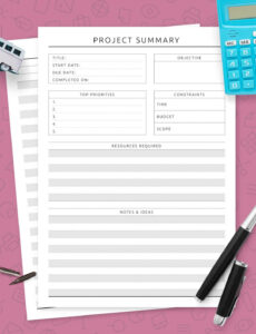 End Of Project Summary Report Template Word