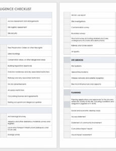 Financial Due Diligence Report Template Example