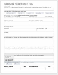 First Aid Incident Report Template Docs