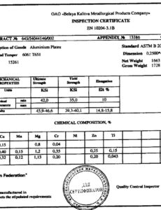 First Article Inspection Report Template Excel