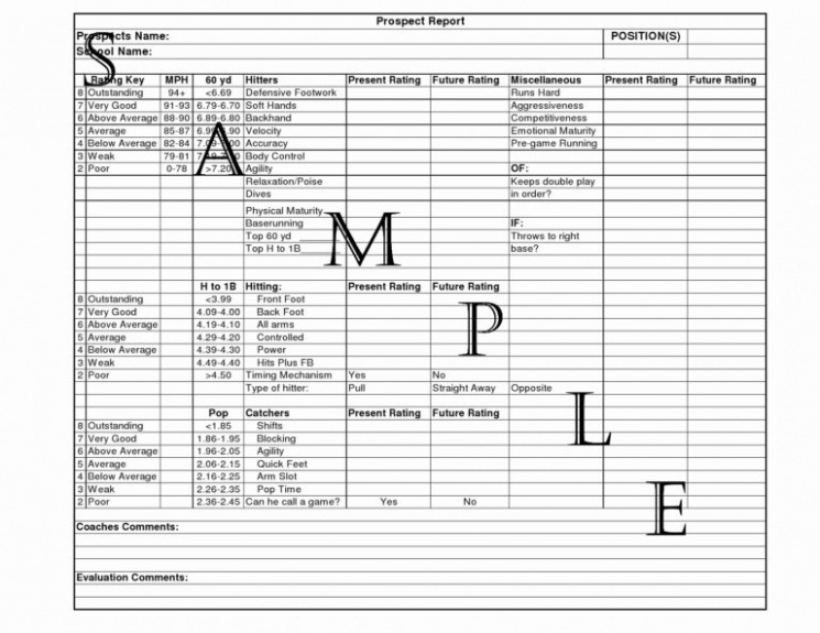 Free Baseball Team Scouting Report Template Tacitproject