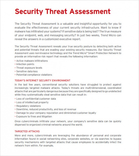 Free Editable Building Security Assessment Report Template Sample