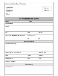 Free Editable Customer Site Visit Report Template Xls