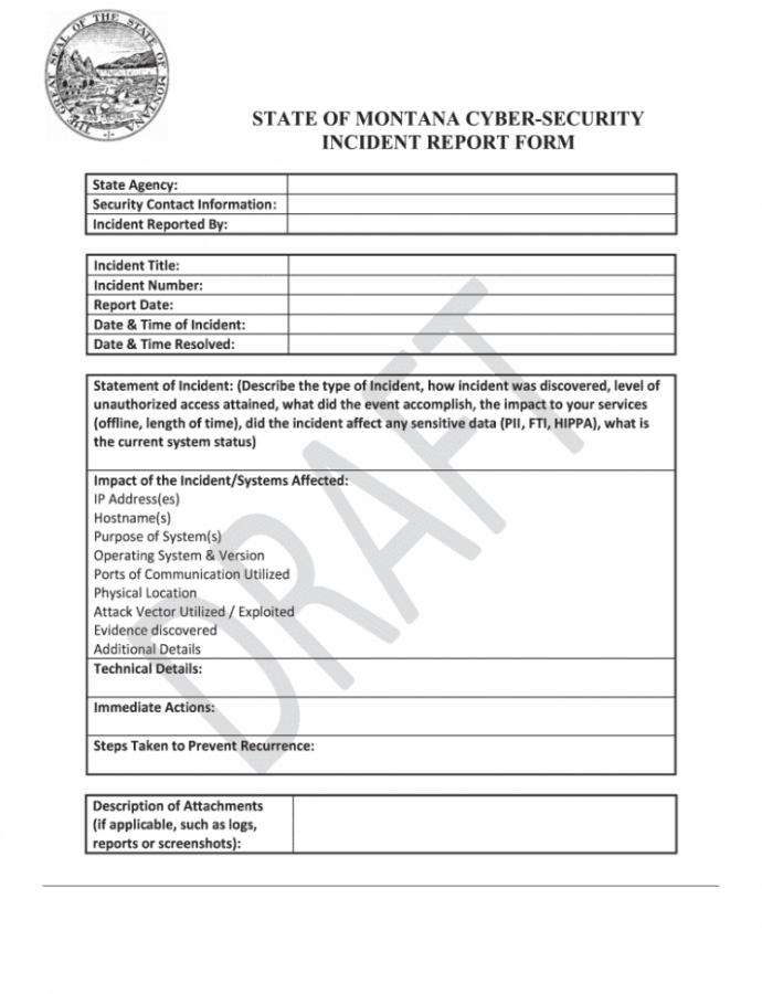 Cyber Incident Report Template Cyber Incident Report Template