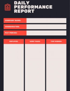 Free Editable Employee Daily Work Report Template