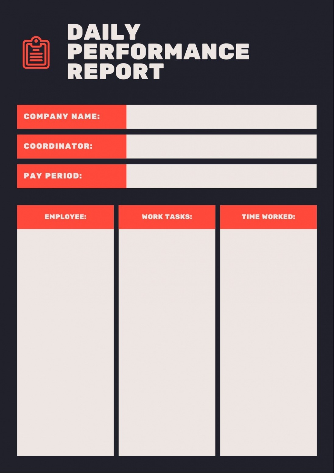 Free Editable Employee Daily Work Report Template