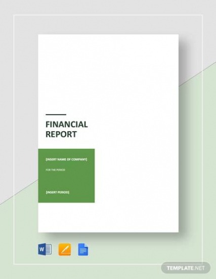 Free  Financial Report Template Google Sheets Word