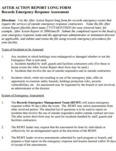 Free Printable Aar After Action Report Template Docx