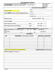 Free Printable Blank Fillable Police Report Template Docx