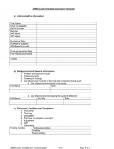 Free Printable Clinical Trial Audit Report Template Example