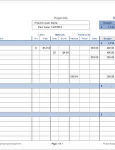 Free Printable Construction Job Cost Report Template Excel