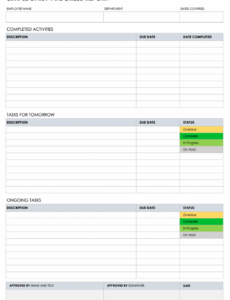 Free Printable End Of Week Report Template Xls