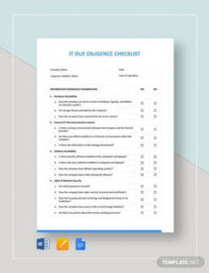 Printable Acquisition Due Diligence Report Template